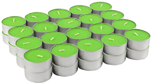 Pack de 40 Velas de Té Perfumadas, Duración de 4.5 Horas, Ideales para Aromaterapia, Decoración y Relax (Aroma de Sorbete de Sandía)