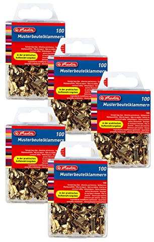 Herlitz 500 Stück Wäscheklammern aus Metall mit rundem Kopf