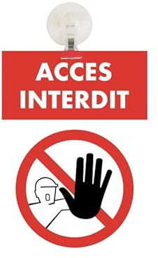 Panneau PVC ACCÈS INTERDIT format A5 avec fixation ventouse