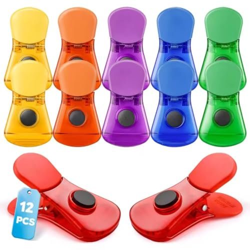 Ninth Five Chip Clips Bag Clips, 12Pack Magnetic Bag Clip for Food Storage