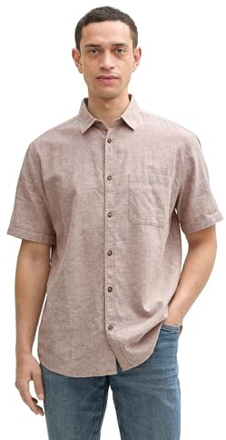 TOM TAILOR herrskjorta, 37203 – Mocha Brown Chambray, M