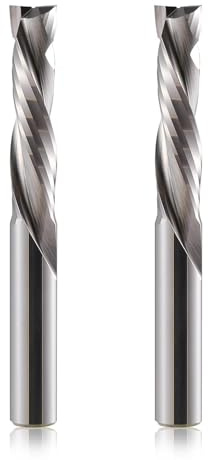 2 Flutes Up & Down Cut Bit 6mm Shank, 25 mm Cutting Length Compression Bit Spiral CNC Router Bits End Mill Tungsten Carbide Milling Cutter Set 2 Pack