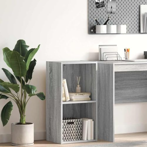 Runheo Bokhylla grå Sonoma 40 x 30 x 77 cm trämaterial, öppna fack, kub förvaringsorganisatör för böcker, förvaringskuber och dekoration, closet Organizer mångsidig, bokhylla stabil
