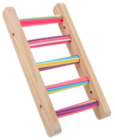 BAZEITFLOW 3 Pezzi Set 3 Pezzi Scale per Uccelli e Pappagalli in Legno Altalena, Supporto per Arrampicata e Gioco per Gabbia, Stimola Movimento e Interazione Quotidiana