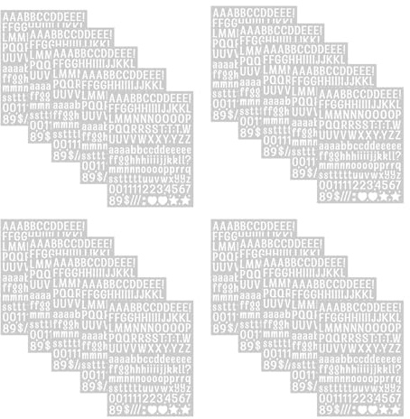 20 hojas blancas letras adhesivas, letras adhesivas, números autoadhesivos para pegar, letras adhesivas, letras adhesivas resistentes a la intemperie, para tarjetas de felicitación, manualidades