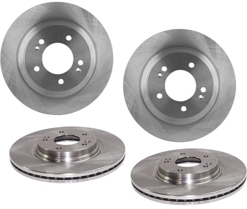 Replacement Front and Rear Disc Brake Rotors Set fits Kia Optima (2017-2020) with Electronic Parking Brake 2.0L Hybrid/Plug-In Hybrid I4 4-Wheel Set, 305mm Front Disc, 5 Lug