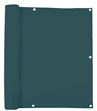 jarolift Balkonbespannung Basic, Balkon Sichtschutz Windschutz Sonnenschutz Balkon-Verkleidung, Wasserdicht, 600 x 75 cm (24 Ösen), Dunkelgrün