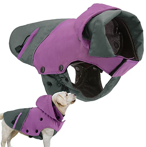 PETLOFT Chaqueta de Perro Invierno, Reflectante para Perros Abrigo de Invierno A Prueba de Viento Cálido Al Aire Libre Chaqueta para Perros con Forro Desmontable de Vellón