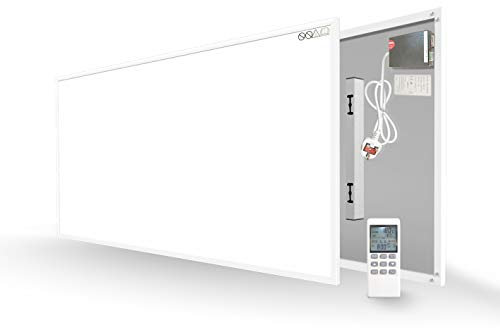 byecold 700W Far Infrared Heater with Built-in Thermostat, Remote Control Infrared Heating Panel Energy Saving Wall Heater with CE (No Need External Plug-in Temperature Receiver)-1PCS