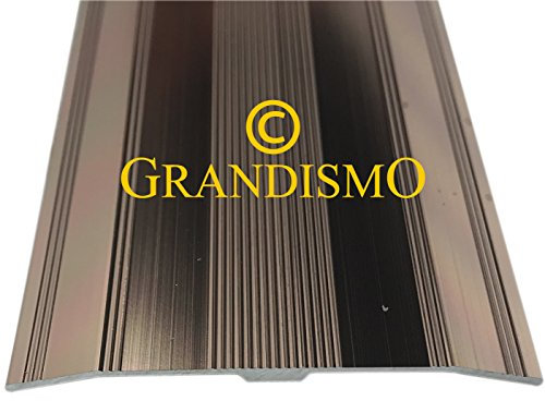 Extra Wide Carpet Cover Strip - 61mm Width - 3ft (0.9metre) Length - Threshold Trim Strip Metal Door Bar - Grey - Cover Damage Carpets - Bronze - by Grandismo