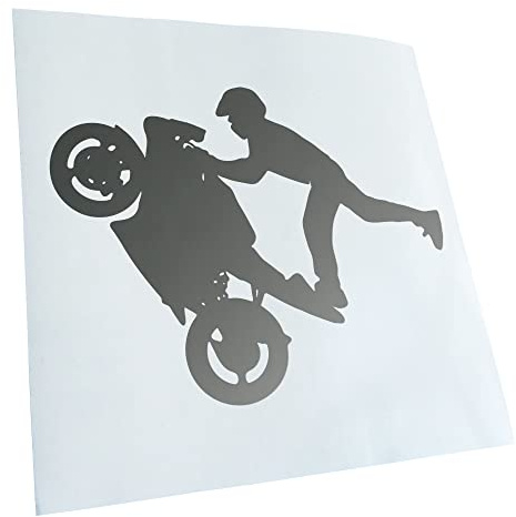 Kiwistar - Autocollant - pour motards - argent - G30 - Pour voitures, vélos, véhicules, motos, cyclomoteurs, tuning, vitres arrière