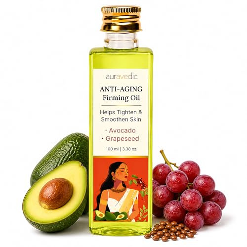 Auravedic Huile réparatrice raffermissante pour femme avec huile d'avocat et de pépins de raisin pour le visage 100 ml