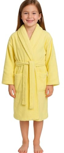 A2Z 4 Kids Cotton Terry Towelling Bathrobe Dressing Gown Age 5-13 | Soft Absorbent Cotton Bathrobe for Swimming Beach and Everyday Comfort