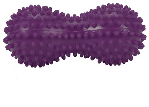 Agatige Double Peanut Massage Lacrosse Ball, Spiky Therapy Ball for Leg Back Shoulder Muscle Release Relief Deep Tissue Massage Yoga Ball for Yoga, Pilates, Tennis(Purple)