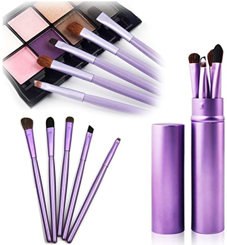 Set di 5 pennelli per ombretto, pennelli portatili per occhi, pennello per trucco occhi premium, pennello eyeliner, pennello angolato