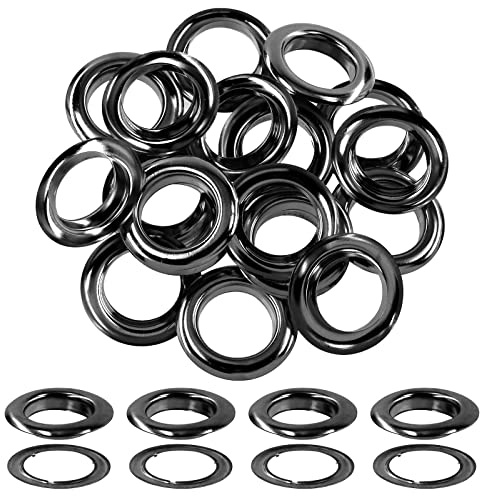 Hilitchi Lot de 40 œillets épais en métal avec rondelles pour noyaux de perles, vêtements, cuir, toile, 25 mm