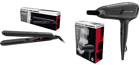 Rowenta Optiliss Ionic Plancha de pelo + Studio Dry CV581L - Secador de pelo de 2300 W SF323L