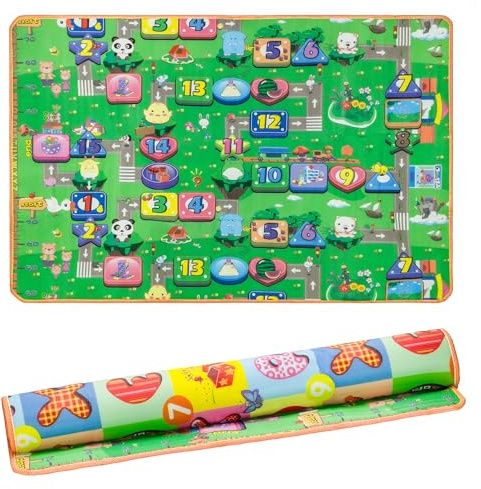 MB SHOP - Tappeto Gioco Bambini Pieghevole con Lettere e Pista Macchinine Ottimo come Tappeto Bambini