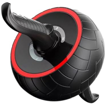 MAGICLULU Rouleau d'Exercice Abdominal en Caoutchouc Noir Appareil de Fitness pour Abdominaux Rouleau de Retour Accessoire Sport Silencieux pour Entraînement Maison Hommes et Femmes