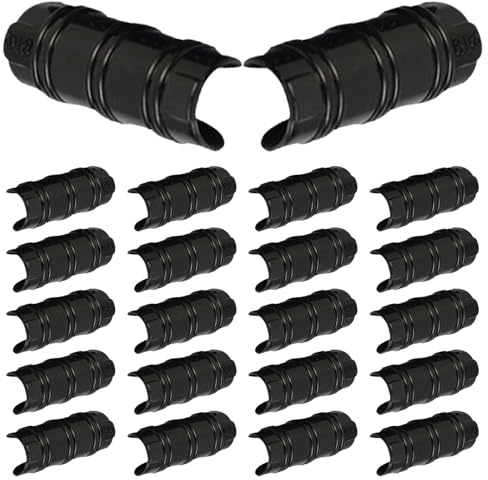 Uonlytech Abrazaderas de Invernadero 30 Piezas 20 Mm Negras de PC y Abs para Fijar Película y Tubos, Clips Resistentes para Túneles de Cultivo y Jardín, Accesorios para Construcción