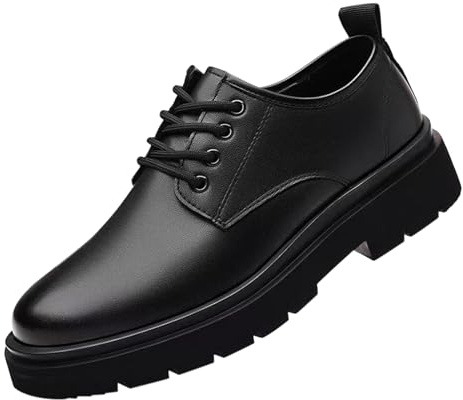 Business skor herr läderskor klassiska formella lediga skor halkfria lädersneakers klädskor vattentäta kvällsskor mjuka lätta Oxford-skor enfärgade snörskor