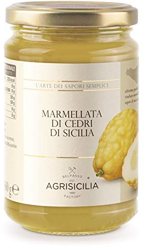 Agrisicilia Marmellata di Cedri di Sicilia, frutta di stagione e lavorazione artiginale vasetto da 360 grammi ottima per colazione e merenda