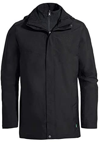 VAUDE Idris III 3-in-1 Parka Herren – Herren-Winterjacke wasserdicht, winddicht & atmungsaktiv mit Eco Finish, Herren-Doppeljacke mit wärmender Hybrid-Innenjacke – in Schwarz, Größe: XXL