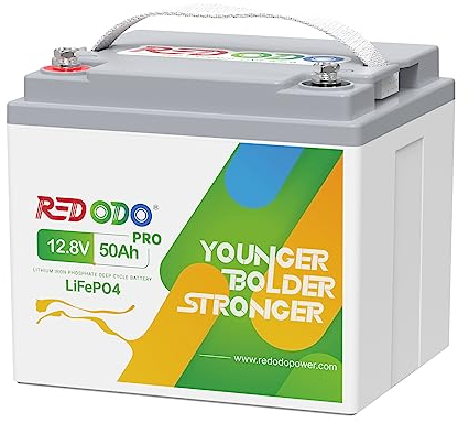 Redodo 12V 50Ah Pro LiFePO4 Batterie mit 50A BMS, 100% 640Wh nutzbare Energie für Wohnmobile, Stromfall, Trolling Motor, Überwachungssystem, Autarke Anwendungen