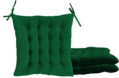 yibo Pack 2/4/6 Cojines para sillas, 45X45CM Relleno de Algodón por Dentro, Color Liso, Correas de Sujeción, Ideal para la Decoración de Jardín (1, Verde, 2 Unidad (Paquete de 1))