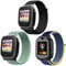 3-Stück Kinder Armbänder für XPLORA X5 / XGO2/XGO3/Kidzi Armband, Kids Smartwatch Weich Sport Nylon Ersatzbänder für X5 Play /XGO2/XGO3/Kidzi , Mädchen Jungen Geschenk, Schwarz+ Eisblau+ Grün