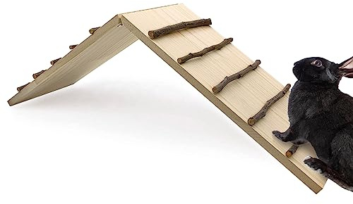 Hamiledyi Rabbits Wooden Cage Bridge Ramp Guinea Pig Bridge Climbing Ladder Toy Rodents Climbing Ladder for Chinchillas Ferrets Squirrels Hedgehogs Gerbils Small Animal
