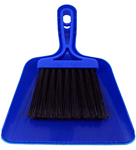 CABLEPELADO Set de Cepillo y recogedor de Mano | Juego de Barrido | Cepillo Limpieza | Resistente y Duradero | Limpieza hogar | Apto para Limpieza de Polvo, Basura, Ceniza u Hojas | Plástico | Azul