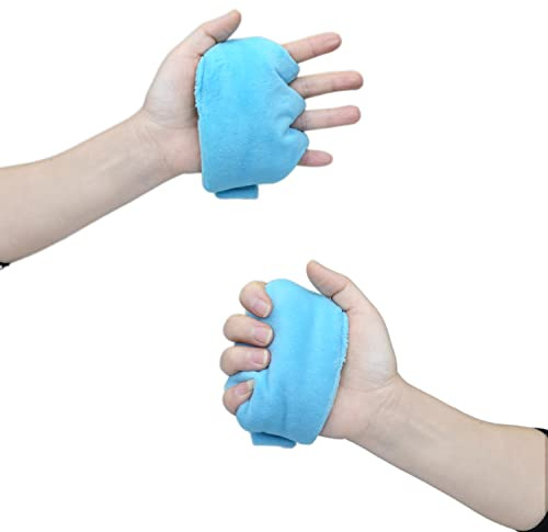 rainbowstar 2 Pack Palm Protector with Finger Separators Hand Contracture Cushion Finger Rehabilitation Training Device for Stroke Hemiplegia