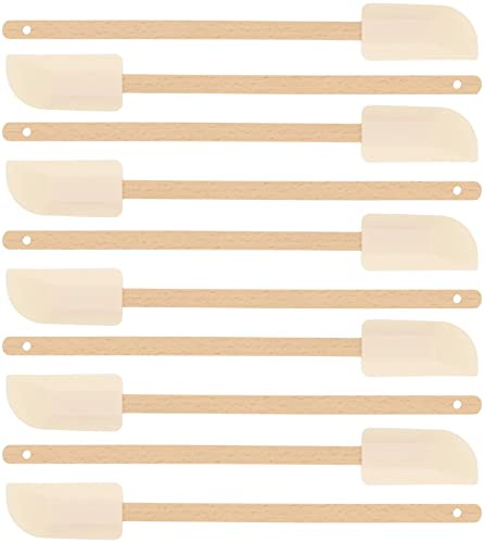 teemando® 10 X Teigschaber, Teigspachtel zum Backen, 27 cm lang, schmal