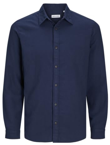 Jack&Jones Plus Jjjoshua Fall Flannel Shirt LS Pls Casual Camicia, Blazer Blu Navy. Dettagli: Solido, 5XL
