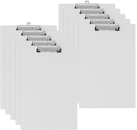 GUOKOFF Porte Bloc A5 avec Pince, 10 Pièces Porte-Blocs en Plastique, Clipboard A5 pour Papier d'écriture Memo, Planchettes à Pince et Porte-formulaires, Porte Bloc Format A4