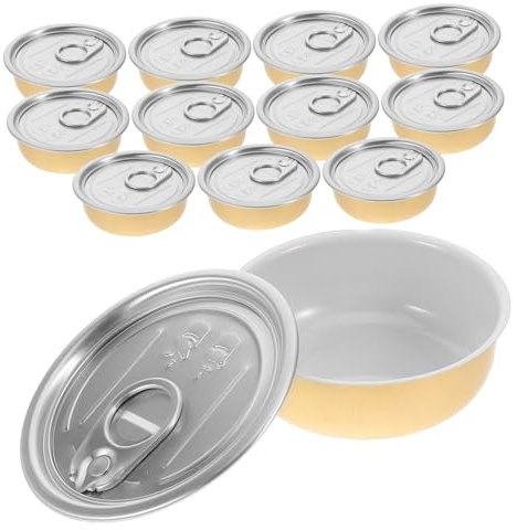 PAMINGONO 12pezzi Barattoli Alimentari in Alluminio Da Contenitori Per Conservazione Ermetici Barattoli Snack Sigillati Resistenti Alle Alte Temperature Per Alimenti e Cottura Rapida