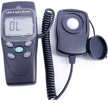 AUBEST Medidor de luz, Medidor De Nivel De Luz Digital Medición De 200,000 Lux Medidor De Luxómetro LED Blanco Pruebas Ambientales Tipo De Mano Iluminómetro Fotómetro Detector Medición