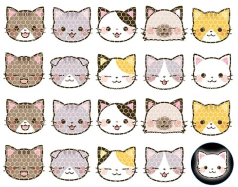 EIH1 20 Stück Speichenreflektoren fahrrad, Reflektoren kinder, Speichenreflektoren fahrrad kinder, Fahrrad speichenreflektoren, Katzen-Muster