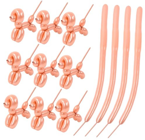 ifundom 100 Palloncini Lunghi Modellabili a Strisce Color Oro Rosa Per Feste e Matrimoni, Decorazioni Creative Per Compleanni e Anniversari, Adatti Per Uso Interno Ed Esterno