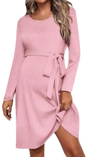 Vestido de Maternidad Mujer Manga Larga Ropa Fruncida para Embarazadas Moda Vestido Cordón Elegante Primavera Verano Vestido Corto premamá Vestidos de Noche