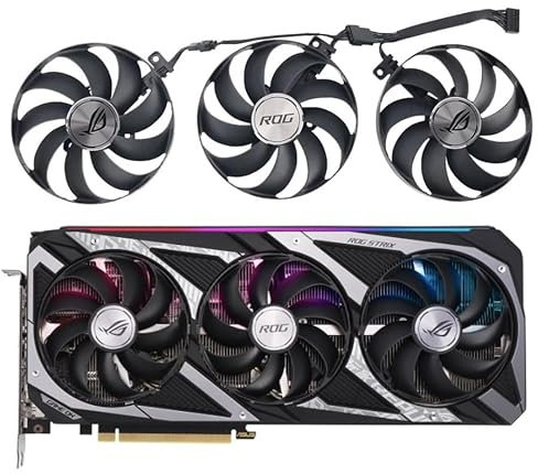 ASUS ROG STRIX RTX 3050 3060 OC & GAMING Series Replacement Fan for ASUS Graphics Cards, Air Cooling, 89mm, 12V, 7-Pin Graphics Card Cooler, VGA Card Replacement GPU Fan (Full Set (A+B+C))