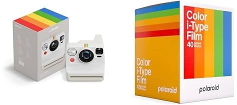Polaroid - Now Gen3 - Cámara instantánea + Color Film 40 películas - Blanco, Cámara Instantanea + Color Films (40 Hojas)