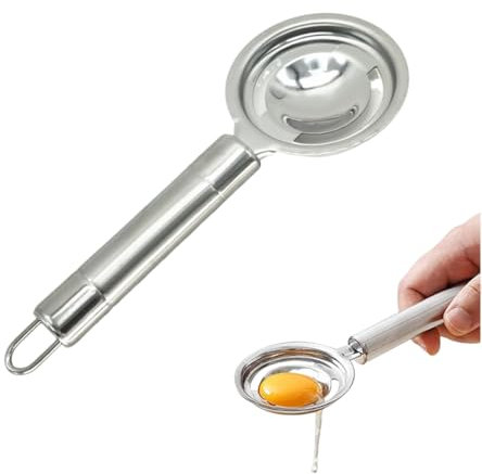 OUDQFCJ Séparateur d'œufs en acier inoxydable,séparateur d'œufs, grande capacité,avec longue poignée,pour la cuisine et les ustensiles de cuisine, passe au lave-vaisselle