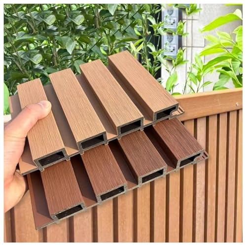 LXHELIVERY 1 Panneau De Clôture Extérieure, Brise-Vue en Composite Bois-Plastique, Clôture Décorative Autoportante Et Épissable, pour Portail/Balcon(Natural,22x120 cm)