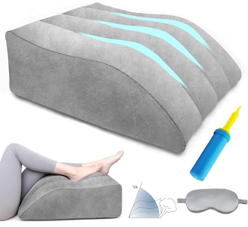 ZORVENIX lmohada Inflable para Elevar Las Piernas/Almohada para Problemas Venosos (Gris)