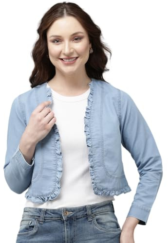 Stil kvotient kort jeans-bolero för kvinnor, medelblå, Blå (Azul Medio), S