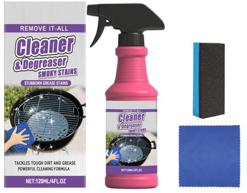 Desengrasante Limpiador de Uso Intenso - 120 ml Quitagrasa Multiusos Eficaz,Spray Limpiador de Cocina | para Encimeras Campanas Extractoras Rejillas Hornos Fogones Ahumadores Eléctricos
