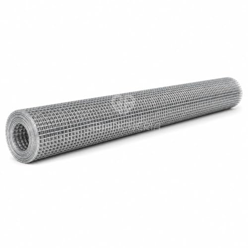 GBiancheria Rete Zincata in Rotolo Elettrosaldata a Maglia 12,5 x 12,5 mm, Filo 0,9 mm, Rete Metallica per Pollaio, Voliera, Orto, Giardino e Recinzioni (1,5 x 10 mt)