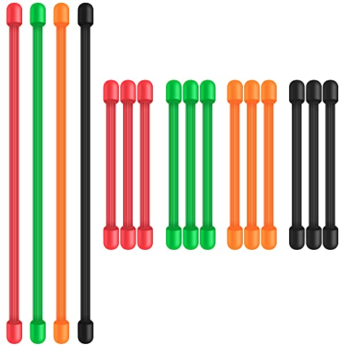 Senhai 16 Pcs Twist Krawatten, 3& 6 Kabelbinder Riemen für Kabelmanagement Befestigung Sacs Cording Fuß hängenden Dinge - schwarz, grün, orange, rot
